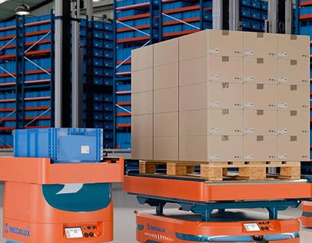 push back racking system in a wearhouse